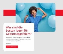 Atemberaubende Landingpage Für Geburtstagsparty