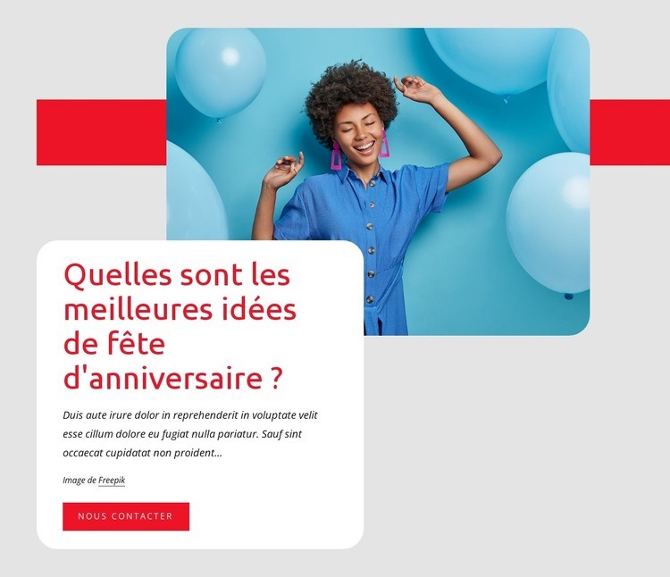 Fête d'anniversaire Conception de site Web