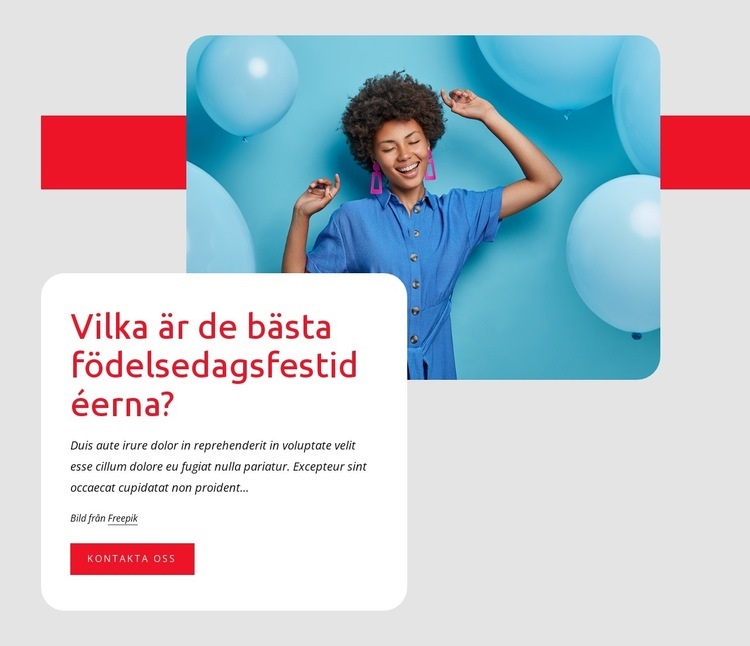 Födelsedagskalas HTML-mall