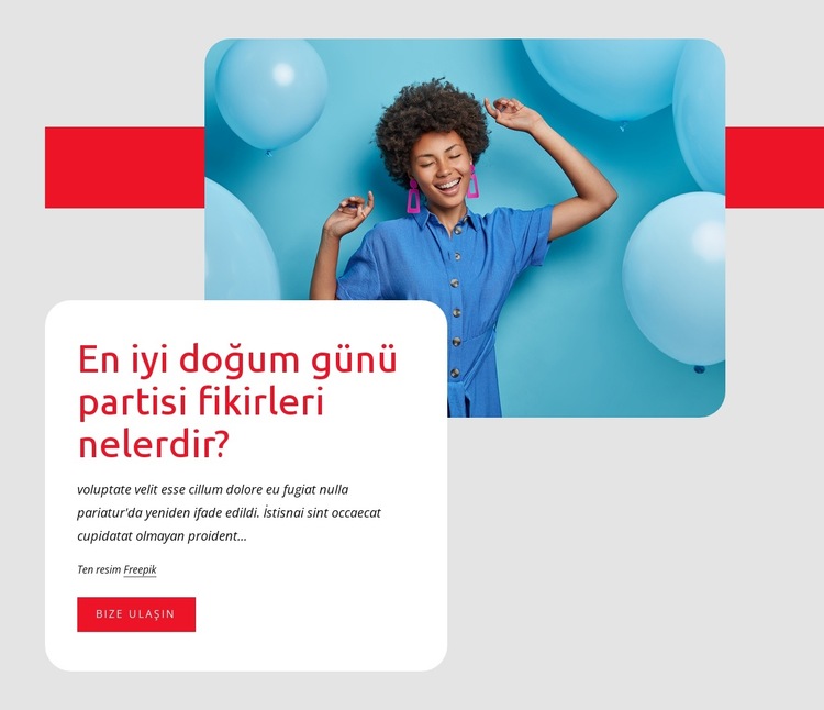 Doğum günü partisi Web Sitesi Şablonu