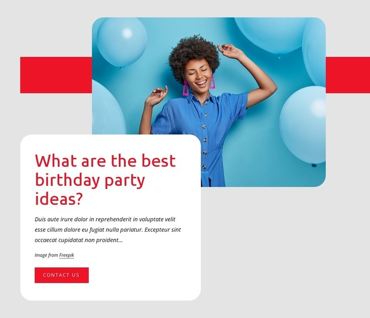 Birthday party Web Page Design