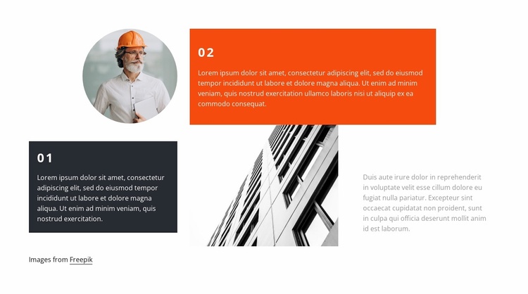 Text in grid Website Template