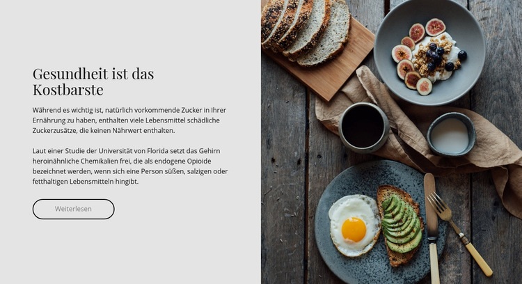 Gesund und lecker HTML Website Builder