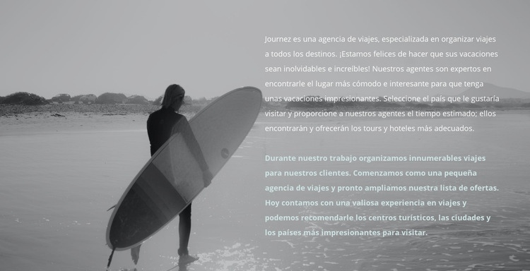 Campamento de surf Maqueta de sitio web