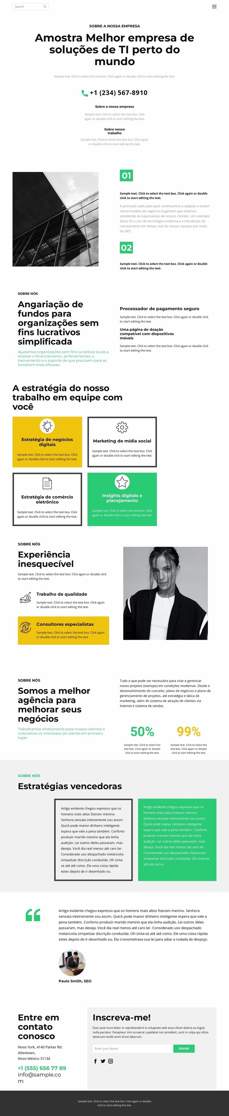 Empresa de desenvolvimento e design de TI Landing Page