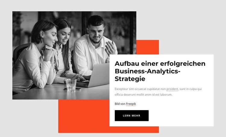 Erfolgreiche Business-Analytics-Strategie HTML Website Builder