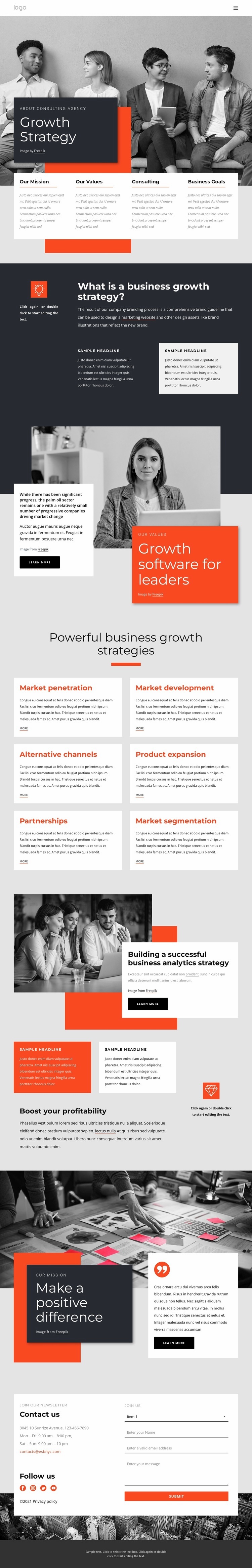 Growth strategy consultants Elementor Template Alternative
