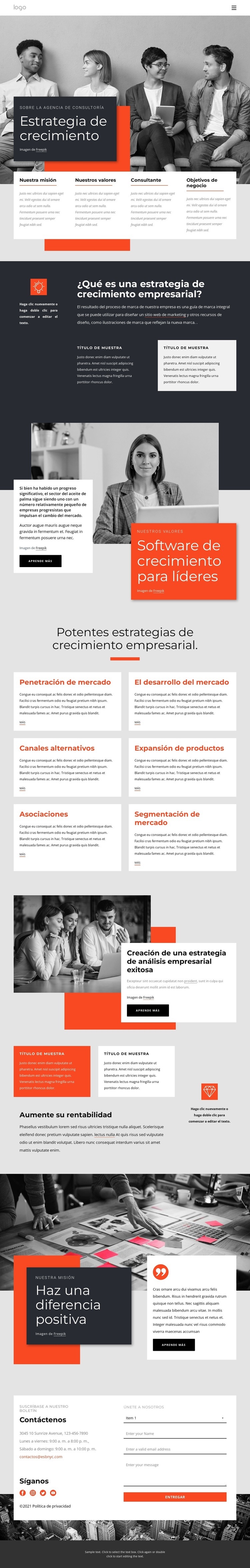 Consultores de estrategia de crecimiento Diseño de páginas web