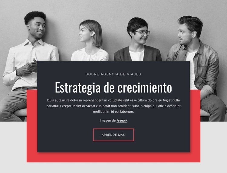 Estrategias de crecimiento en los negocios. Maqueta de sitio web