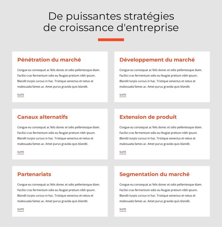 Stratégies commerciales puissantes Page de destination