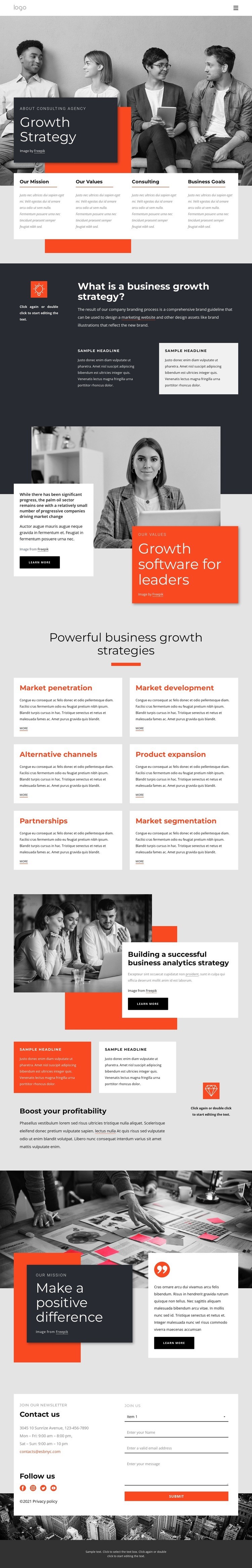 Growth strategy consultants Homepage Design