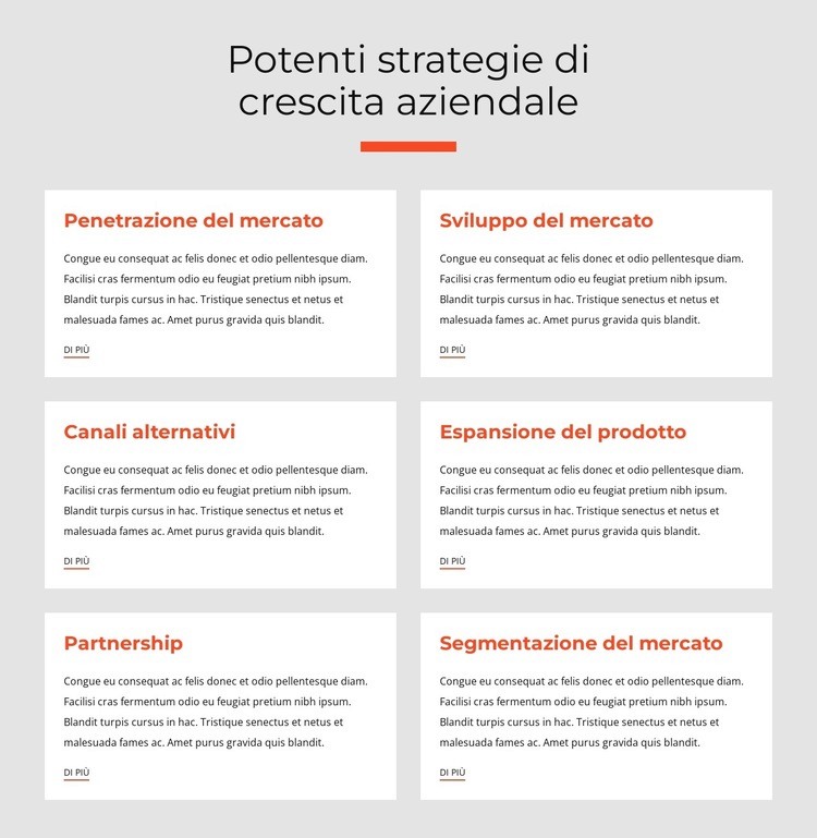 Strategie aziendali potenti Mockup del sito web