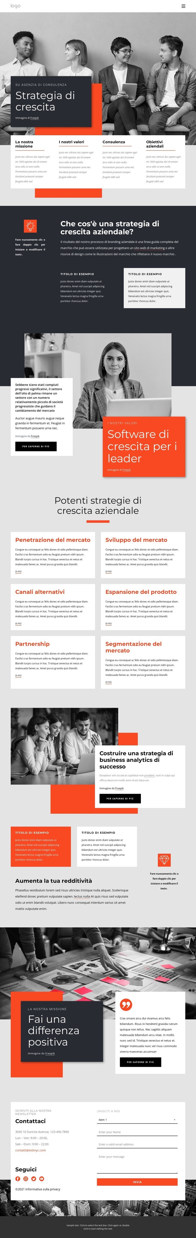 Consulenti in strategie di crescita Mockup del sito web