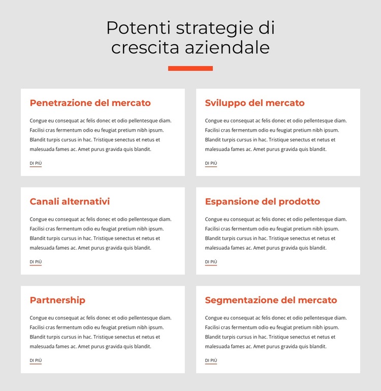Strategie aziendali potenti Modello di sito Web