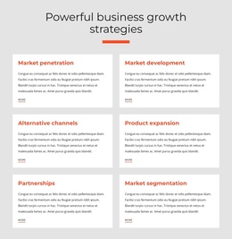 Powerful Business Strategies - One Page Template For Any Device