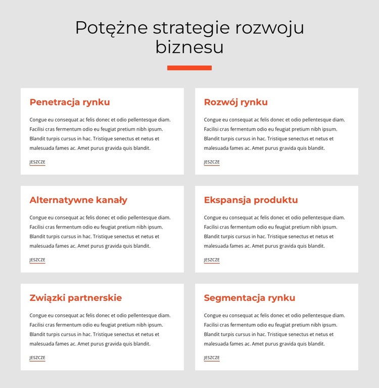 Potężne strategie biznesowe Szablon witryny sieci Web