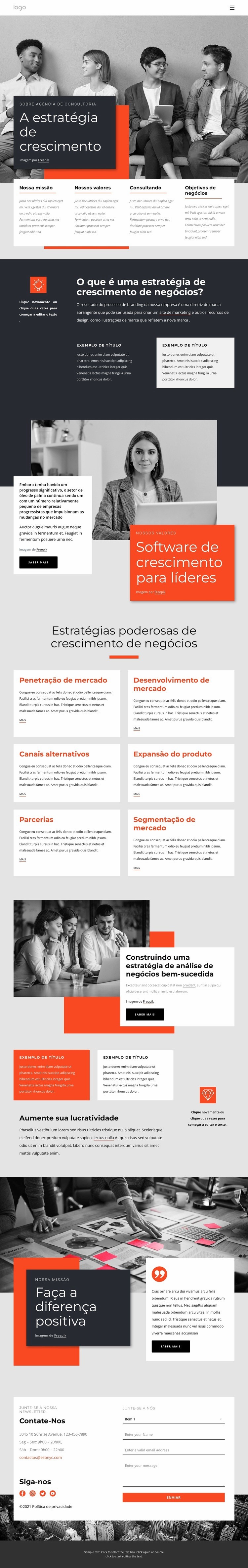 Consultores de estratégia de crescimento Construtor de sites HTML