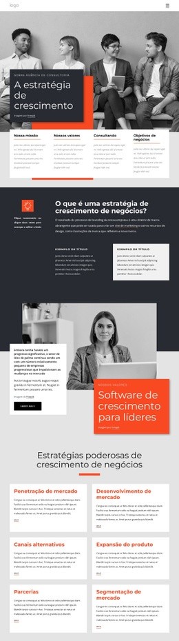 Design De Site Premium Para Consultores De Estratégia De Crescimento