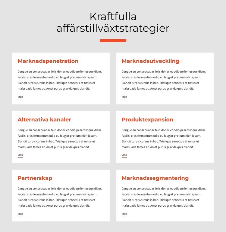 Kraftfulla affärsstrategier Mall