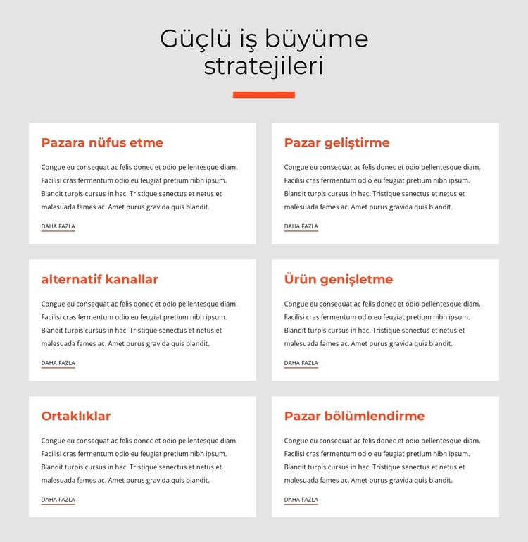 Güçlü iş stratejileri Web Sitesi Şablonu