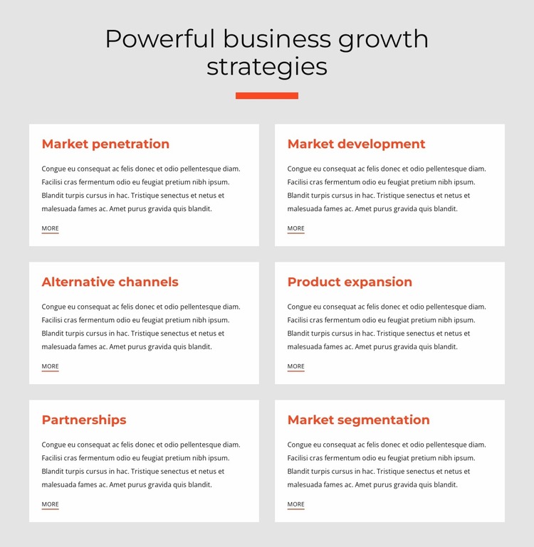 Powerful business strategies Website Mockup