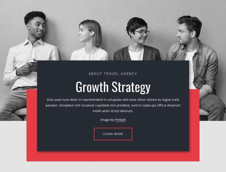 Growth strategies in business Landing Page