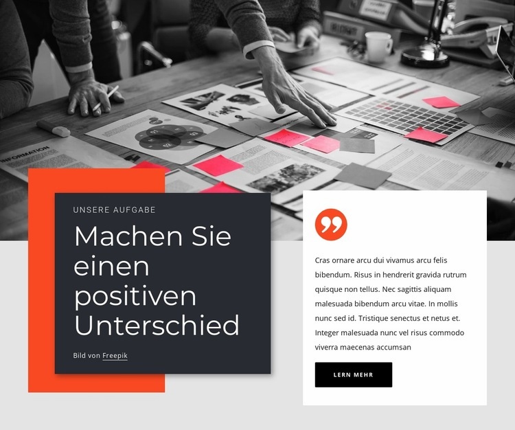 Machen Sie einen positiven Unterschied Website design