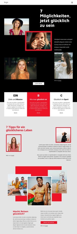 Möglichkeiten, Jetzt Glücklich Zu Sein CSS-Formularvorlage