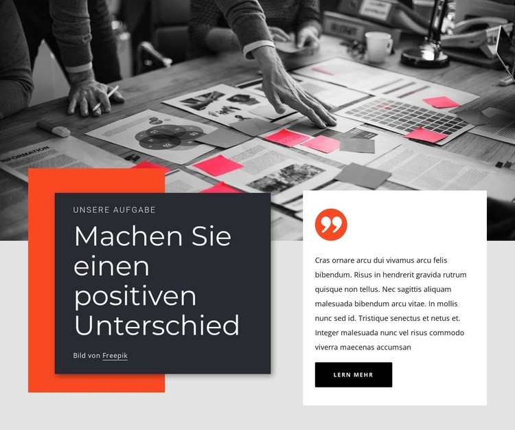 Machen Sie einen positiven Unterschied Landing Page