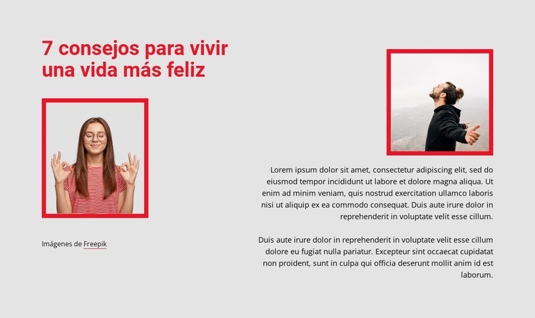 7 consejos para vivir una vida más feliz Plantillas de creación de sitios web