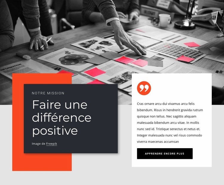 Faire une différence positive Conception de site Web