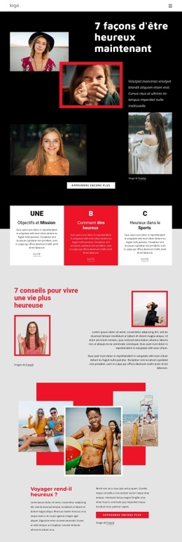 Créateur De Site Web Exclusif Pour Façons D'Être Heureux Maintenant