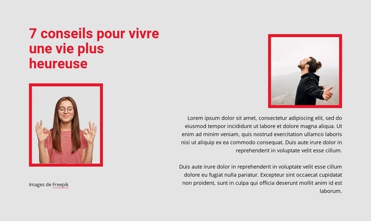 7 conseils pour vivre une vie plus heureuse Modèle HTML5