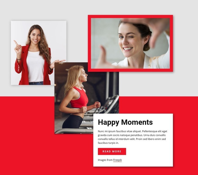 Happiest moments in life Homepage Design