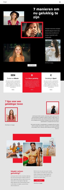 Manieren Om Nu Gelukkig Te Zijn - Gratis HTML-Sjabloon