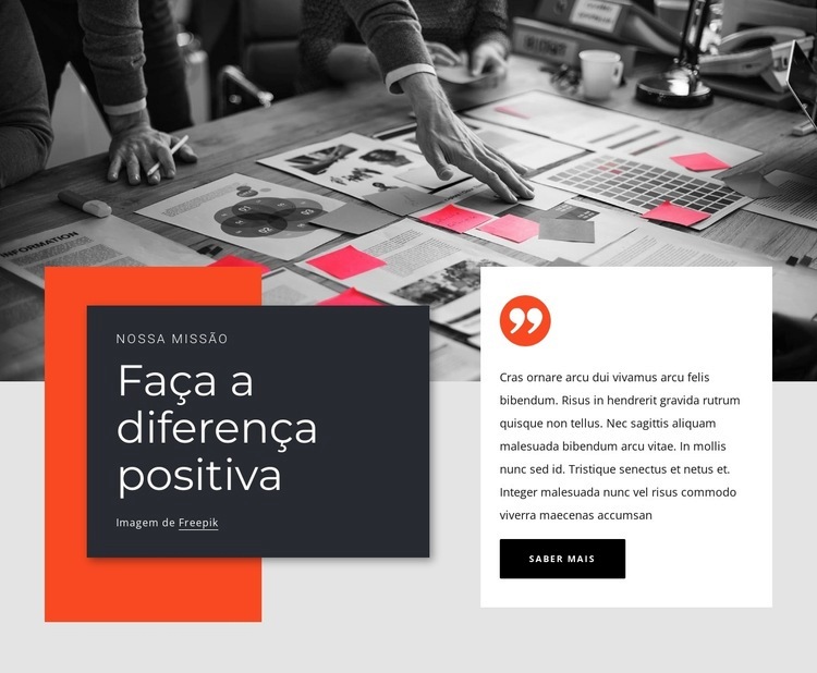 Faça a diferença positiva Design do site