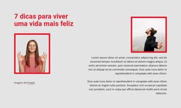 7 Dicas Para Viver Uma Vida Mais Feliz - Modelo De Página De Destino