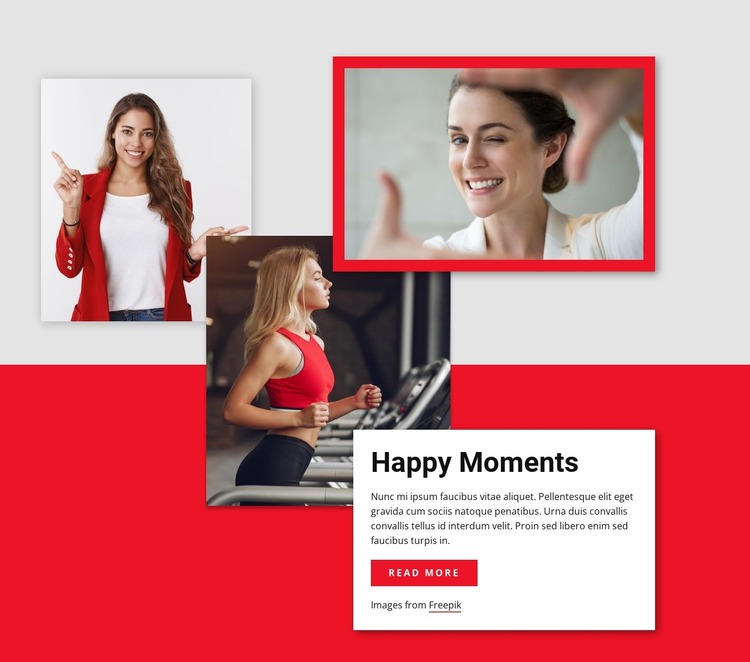 Happiest moments in life Website Mockup