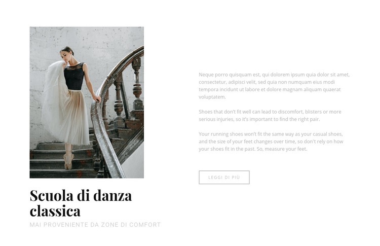 Scuola di danza e balletto Mockup del sito web