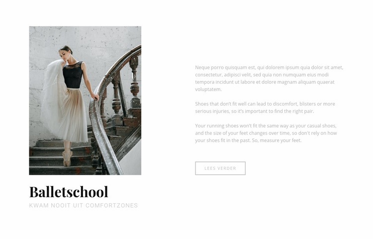 Ballet- en dansschool Website mockup