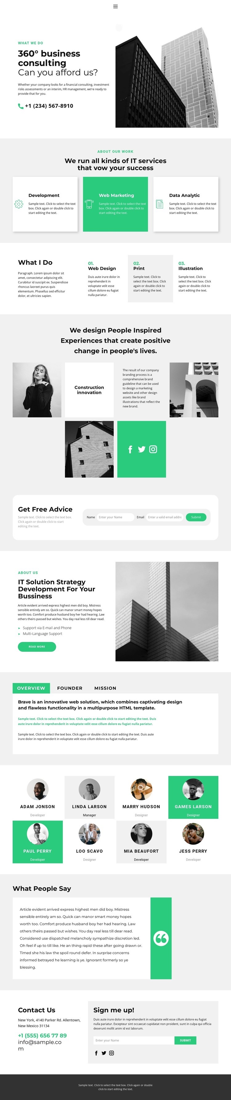 New consulting services Homepage Design
