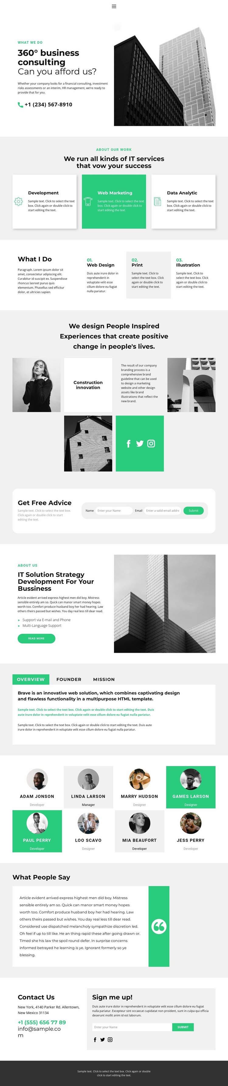 New consulting services Website Builder Templates