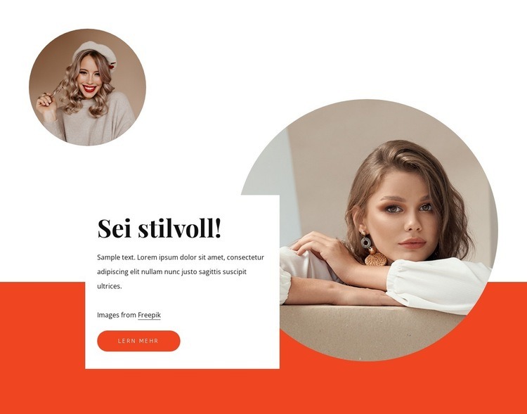 Sei stilvoll Landing Page