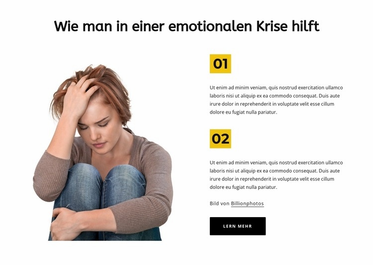 Emotionale Krise Website Builder-Vorlagen