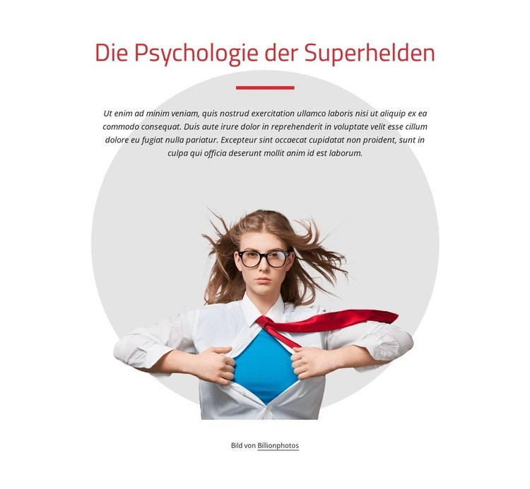 Psychologie der Superhelden Website design