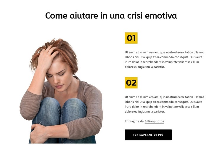Crisi emotiva Modello HTML