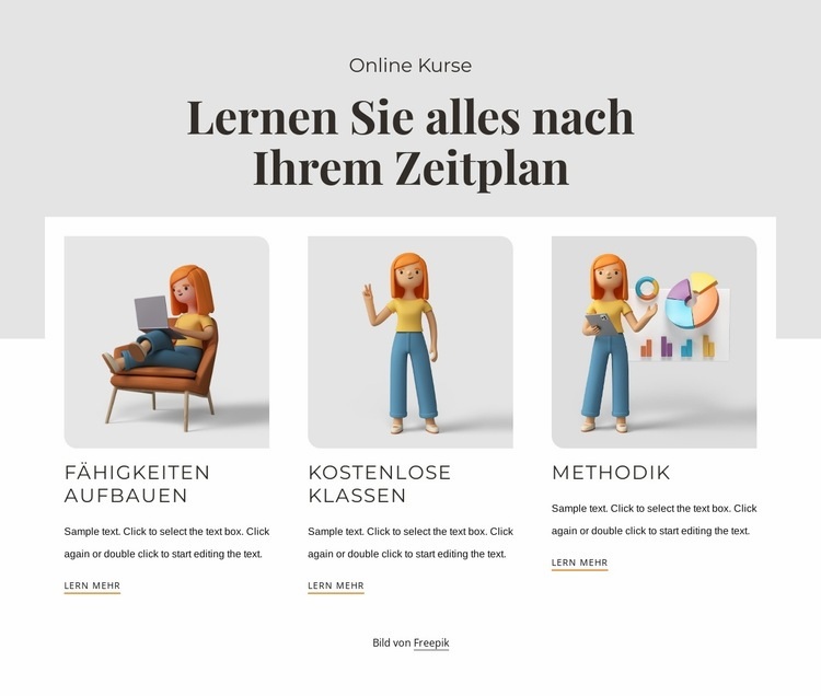 Alles lernen Website Builder-Vorlagen