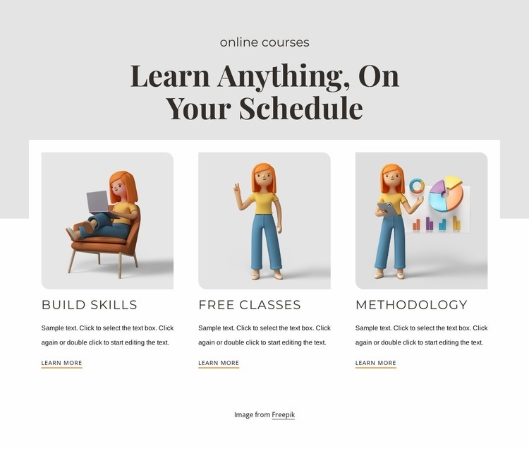 Learn anything Elementor Template Alternative