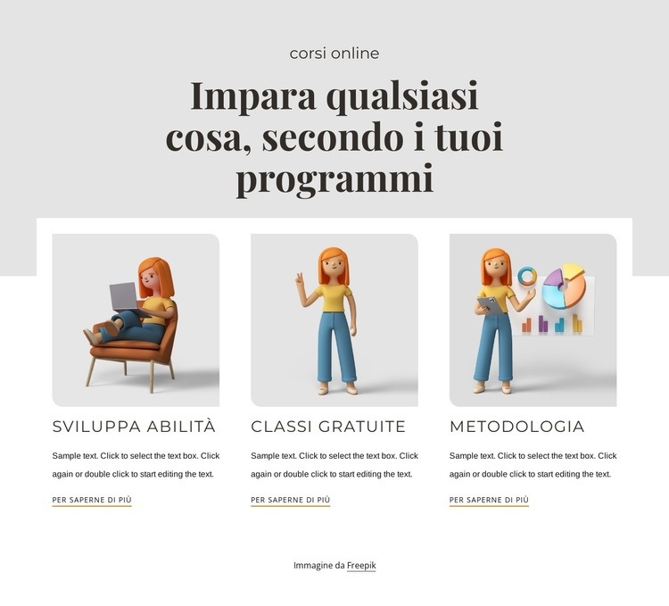 Impara qualsiasi cosa Modelli di Website Builder