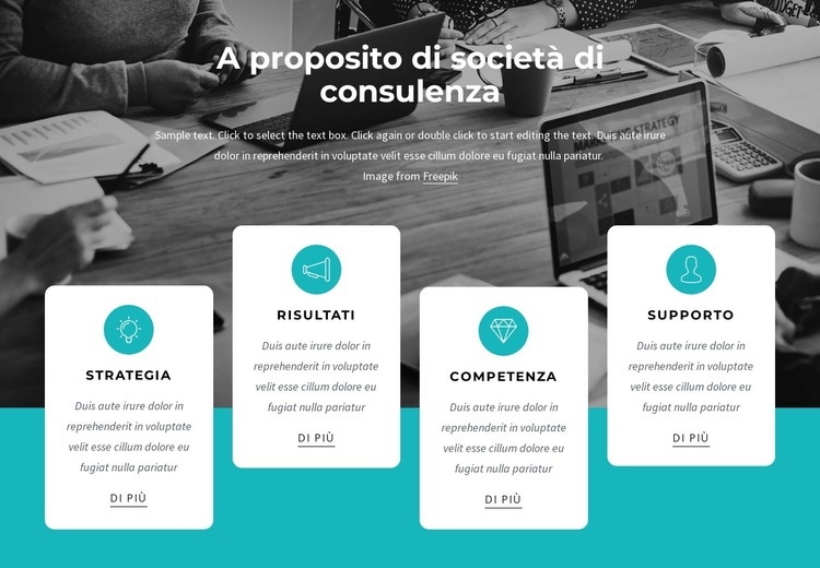 Griglia con icone Mockup del sito web